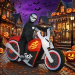 Halloween Inflatables Outdoor Ghost Biker Blow Up LED Yard Garden Lawn
