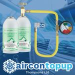 R134 Compatible Car Aircon Refill Recharge Regas Leak Sealer x2 Hose&Gauge Kit