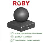 Metal Fence Post Caps 75mm Epoxy Black Metal Finial Round Ball Caps for 3" Posts