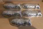 5 X Metal Fish Shaped Jelly Chocolate Puddings Moulds Mold 14cm Length