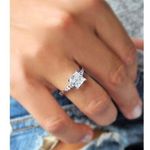 Princess Cut 2.30Ct White Moissanite Engagement Ring Solid 14k White Gold Size 5
