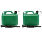 2x Petrol Jerry Can Unleaded 5L Emergency Fuel Can Funnel For Vehicle Breakdown