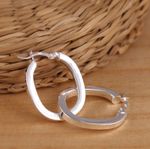 Solid 925 Sterling Silver Plain Oval U Shaped Huggie Hoop Earrings Gift Boxed