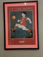 Middlesbrough FC. Up The Boro Framed Football Print with Colour-Changing LED.