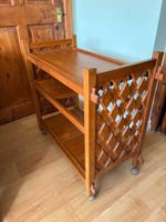 Vintage Tea Trolley drinks trolley  On Castors - Wooden Serving Table Drinks