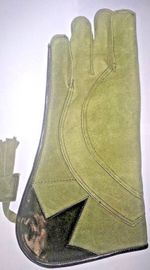 Falconry, Owl & Eagle Left Hand Side Glove 3 Layer, Lime Green Suede Leather 16"