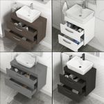 Bathroom Worktop Vanity Unit Countertop Basin 2 Drawer Wall Hung Multicoloured