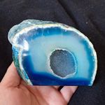 Blue Agate Geode Slice Mineral
