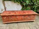 1901 Dated Antique, Blanket Chest, Coffer Trunk, Hand Painted from East Europe