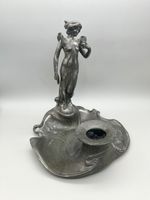 ART NOUVEAU / JUGENDSTIL PEWTER CANDLE HOLDER, W.M.F, GERMANY, c.1903-10