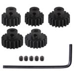 0.8M Hardened Steel Pinion Gear Set 1/8 inch 3.175mm Hole 15T 16T 17T 18T 19T wi