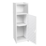 Bathroom Storage Cabinet 3 Tier Floor Cabinet Organizer with Door Free-Standing