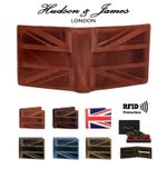 Mens Leather Wallet RFID Blocking Soft Genuine  Card Slots Id Window Coin Pocket