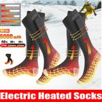 2 pairs Winter Electric Heated Socks Rechargeable Battery Warm Socks Foot Warmer