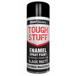 1X TOUGH STUFF ENAMEL BLACK MATT SPRAY PAINT FOR WOOD METAL PLASTIC 400ML