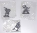 Three Vintage Kelloggs Famous Warriors Silver Plastic Viking Turk Crusader