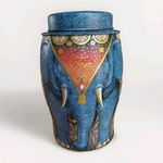 Williamson Tea Elephant Tin Caddy Collectable Storage Canister Blue 🌿 B219