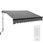 Outsunny 2.5 x 2m Electric Awning with LED Light and Remote Controller Grey