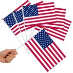 10pcs American Flags on Sticks for 4th July Hand Flag United States