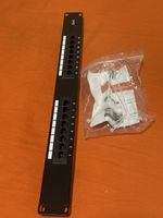 CAT6 Network Patch Panel Rack Mountable RJ45 Ethernet Hub 19" Racks 16 Port 1U