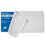 Croydex Anti-Bacterial Non Slip Suction Bath Mat, Hygiene 'N' Clean White Rubber