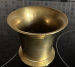 Mortar Heavy Brass Bowl Antique 19th Century Farmhouse Barn Vase Planter