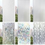 Door Window Film Privacy Static Cling Bubble Free Frost Film Etched Glass Vinyl