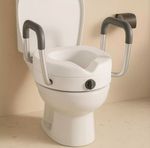 Raised Toilet Seat with Handles Riser for Elderly Post Surgery FOAM HANDLES
