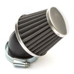 50mm Motorcycle Air Filter Silver Performance Mushroom Style High Flow Bent Neck