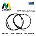 Motaquip Rear Handbrake Cable Pair Fits Vauxhall Vivaro Primastar Renault Trafic