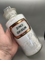 SUPERB VICTORIAN / EDWARDIAN CHEMIST SHOP ROUND POISON BOTTLE ZINCI OXIDUM: