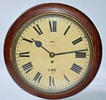 VINTAGE LMS RAILWAY GOBOWEN STATION SMITHS EMPIRE 8 DAY WALL CLOCK WORKING c1935