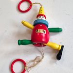 BRIO Wooden Pull String Clown Vintage 1970s