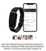 Hilo 24/7 Blood Pressure Monitor Bracelet Clinically Validated IP68 Waterproof