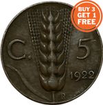 5 ITALIAN CENTESIMI - VITTORIO EMANUELE III - 1919-1943-CHOOSE THE DATE - ITALY