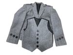 Scottish Baby Grey Argyle Style kilt Jacket With 5 Button Vest Wedding Kids Kilt