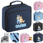 Personalised Bluey Lunch Bag Custom Name Kids School Insulated Cooler Lunchbox