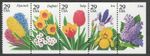 US. 2760-64, 29c. Garden Flower. 2764a. Booklet  Pane of 5. MNH. 1993