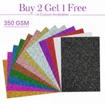 A4 Glitter Card Coloured Cardstock Premium Quality Low Shed 350gsm Crafts UK