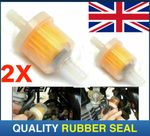 2x Universal Clear Fuel Filter Petrol In-Line Fit 6 or 8mm Pipe Filter Motorbike