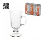 Irish Coffee Glasses Set of 2 200ml Heat Resistant Footed Clear Hot Drink Mugs