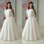 Gorgeous Wedding Dresses Scoop Neck With Side Pocket Sleeveless Bridal Gown