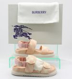BURBERRY JAMIE GIRLS SANDALS CHECK PATTERN UK 2 EU 34 SALMON PINK RRP £125 AD