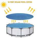 12FT ROUND SOLAR POOL COVER STEEL PRO SWIMMING POOL PADDLING POOL