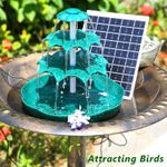 Garden Solar Birdbath Fountain 6.5W, 1200mAh with 3-Tiered DIY Detachable Garden