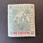 Barbados 1897 Jubilee ¼d grey & carmine SG116 MM