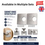 12 Kitchen Cupboard Door Hinge Repair Kit Plate and Fixing Screws Cabinet Hinges