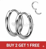 Small Thin Hoop Earrings Stainless Steel Hinged Hoops for Women Men 8mm–20mm