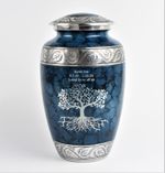 Cremation Ashes Urn for Adult Body Blue Cloud Tree Design Funeral Memorial
