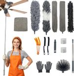 15 PCS Feather Dusters for Cleaning, Microfiber Duster with Extension Pole